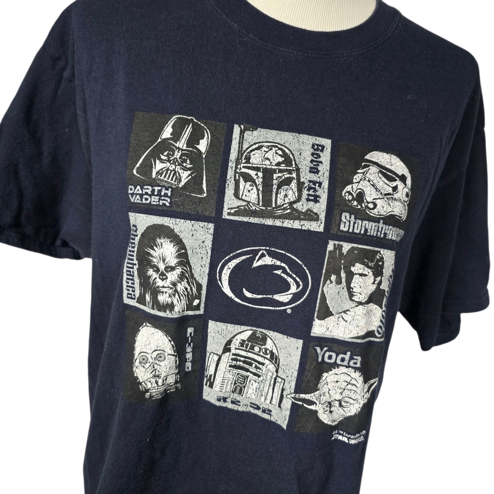 Champion Star Wars Navy Blue Size LARGE Graphic T-Shirt Short Sleeve Tee - Picture 2 of 6